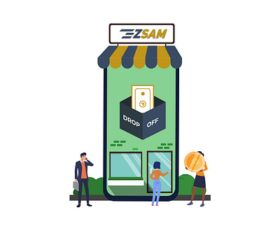 EzCash Drop Off illustration ui web