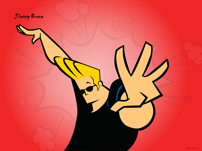 Jhonny Bravo 90s cartoon cartoon character cartoon illustration character design clean colorful design fan art flirty hero jhonny bravo kids pen tool rockstar sketch work vector