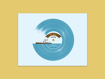 Beirut - New York beirut boat french paper hand printed illustration screen print screen printing screenprint tidal wave vinyl vinyl record wave