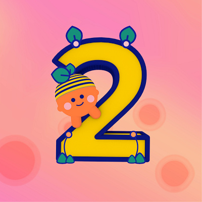 2 for 36 Days of Type 36days 36daysoftype afftereffects child illustration lettering orange smile typedesign yellow