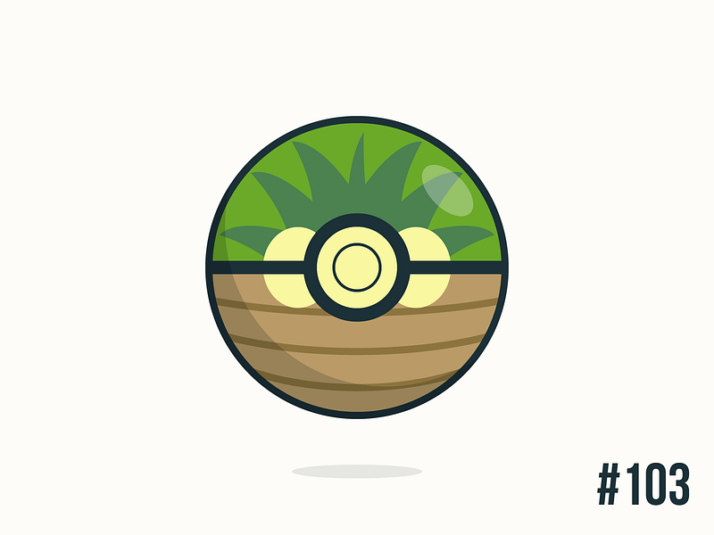 Pokéballday #103 Exeggutor Ball clean exeggutor illustrator nintendo pokeball pokeballday pokemon pokéball pokéballday pokémon vector