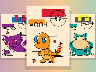 Abstract Pokemon Posters abstract adobe illustrator design flat flat design graphic design illustration pokemon poster vector