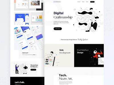 Design Studio Landing Concept clean clean design creative desktop flat illustration landing page minimal minimalism minimalist ui web