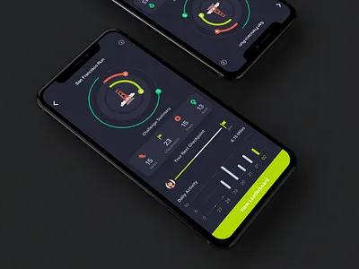 Walking/running Challenge app apple chart dark dark ui dataviz fitness fitness app graphic ios iphonex milestone mobile stats tracking ui ux