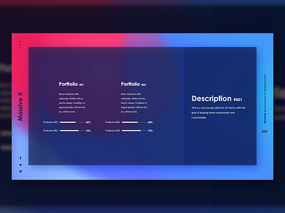 Fresh Portfolio Gradient Slide Design #02 amazing business slides animated animated slide animation designball gradient illustration massive x powerpoint template pptx presentation presentation template slide slide design