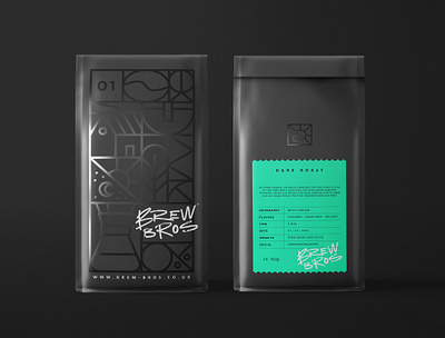 Brew Bros Coffee Roasters bag brew coffee design drink geometic icon illustration logo package packaging design pattern texture vector