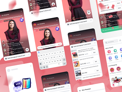 Bukalapak Live Shopping clean ecommerce live red shopping streaming ui ux video voucher