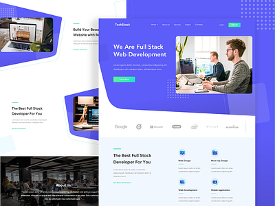 TechStack - Full Stack Development Landing Page application developers development exploration full stack landing page landingpage mockup ui uidesign user interface userinterface web website website design
