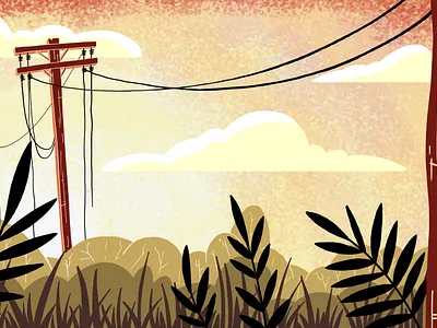 Telegraph Pole art background color colour colourpallet country design digital drawing graphic illustration