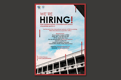 Open Rectruitment Poster black blue campus college design hiring international office photo photoshop poster poster art poster design rectruitmnet red