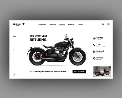 Triumph Motorcycles Concept design minimal ui ux web website