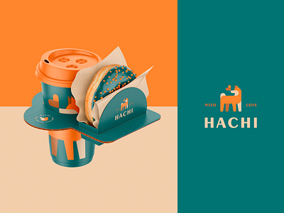 Hachi - Coffee Branding 01 akita animal brand branding coffee dog hachi hachiko logo logotype mockup packaging shiba shibainu