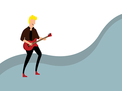 A Man Plays a Guitar boy design flat guitar guy illustration illustrator man music people playing vector