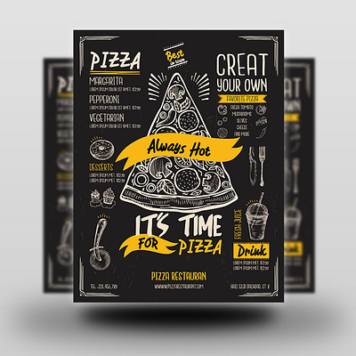 Pizza Restaurant Flyer Template ad advert advertising antipasti burger cafe clean clean design coffee coffee shop creative delicious drink fast food flyer food italian italian food italy lasagna