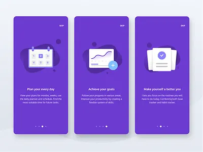 Onboarding App Habitask app clean habit icons icons design illustration minimal mobile mobile app onboarding tasks tracker tracker app ui vector