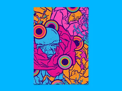 Infants in blossom art art print arty atmospheric bright color children cool creative digital illustration dreamcatcher fantasy art floral art illustration imagination lowbrow art pop art pop surrealism