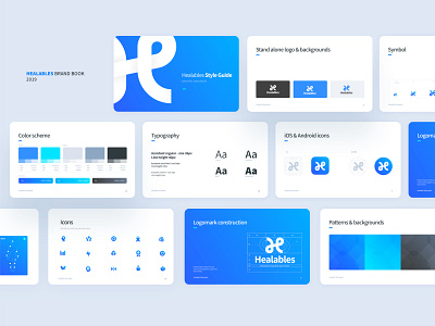 Healables Brand Guide app blue brand design brand guide brand guidelines brand identity branding israel logo tel aviv typography ui white