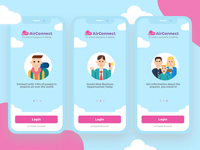 Social Media Onboarding airport app branding clean daily ui design login screen logo media minimal mobile onboarding onboarding ui social typography ui ux uxdesign web website