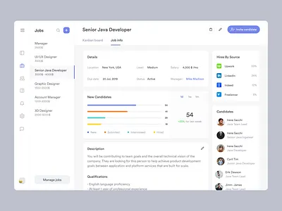 Vacancy Info applicant chart dashboad dashboard ui description info infographic job recruit statistics stats vacancy