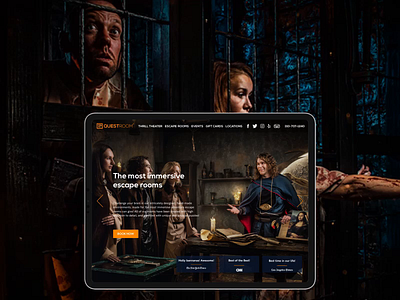 Questroom - promo website for amazing escape rooms adaptive design analitycs booking system branding logo promo design ui ux