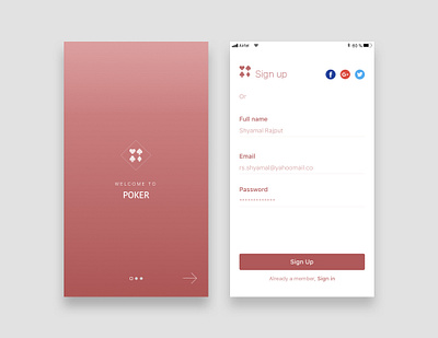 #DailyUI_01_Signup android app conceptual design firsttry minimal signup signupform singletone ui