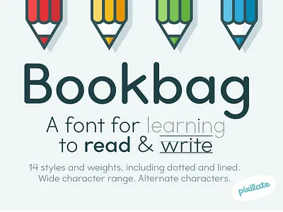 Bookbag school font children cute font rounded school typedesign typeface typography