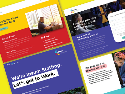 Ipsum Staffing | Landing Pages branding design flat logo minimal typography ui web