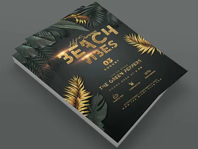 Beach Party Flyer beach flyer beach party black flyer gold photoshop summer summer party summertime template