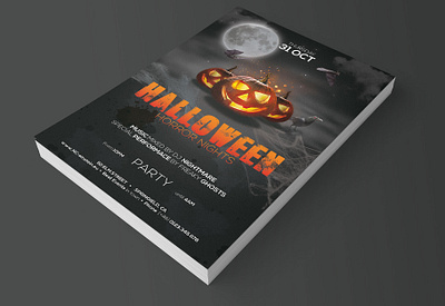 Halloween Party Flyer dark fright night halloween halloween flyer horror art horror night party flyer photoshop pumpkin template