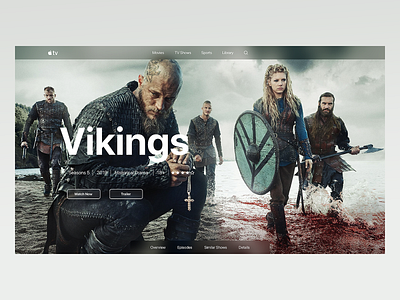 Apple TV App - Daily UI 025 app apple clean episode minimal movie season series tv series tv show tvos watch