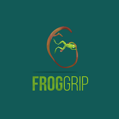 frog grip colorful design frog green grip logo logodesign vector