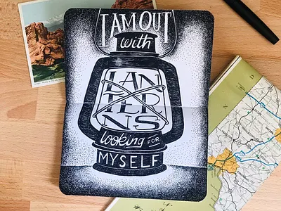 Looking for Myself design field notes fieldnotes hand lettering hand type handletter handlettering handtype lantern lettering quote type typography