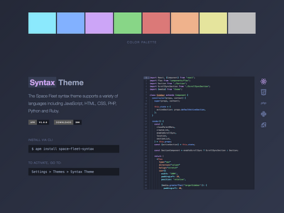 Space Fleet #1 atom code css dark fleet html javascript php python ruby space syntax theme
