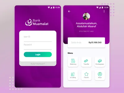 Mobile Banking App app branding design minimal mobile app mobile design mobile ui purple simple ui ui design uiux uxdesign