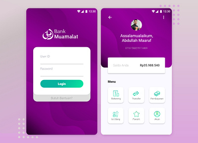 Mobile Banking App app branding design minimal mobile app mobile design mobile ui purple simple ui ui design uiux uxdesign