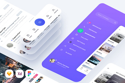 Atro Mobile UI Kit app chat feed form illustration library material message mobile mobile ui profile sign sign in system design ui ui kit ux