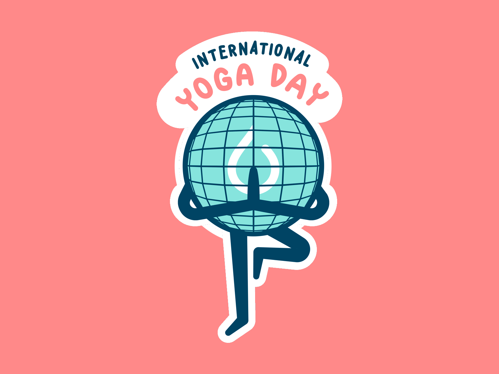 tree pose all the way gif globe international yoga day sticker tree pose world yoga