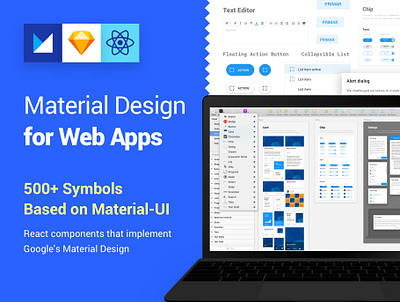 Material Design Kit for Web Apps app chat feed form illustration library material message mobile mobile ui profile sign sign in system design ui ui kit ux