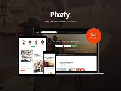 Pixefy - Stock Photography Marketplace Theme web design web development webdesign woocommerce wordpress wordpress blog wordpress design wordpress theme wordpress themes