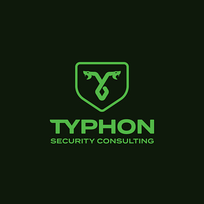 Typhon Security Consulting badge branding cyber security logo logodesign security logo shield snake snake logo