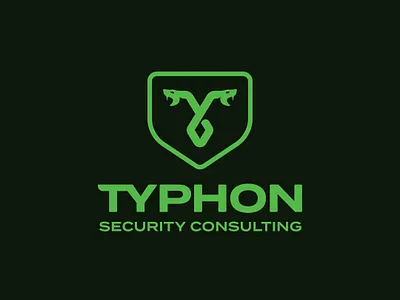 Typhon Security Consulting badge branding cyber security logo logodesign security logo shield snake snake logo