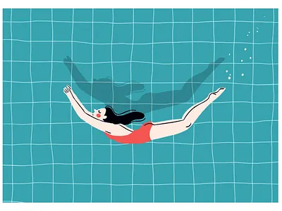 Girl in the Pool art design editorial art graphic illustration illustrator swimming water