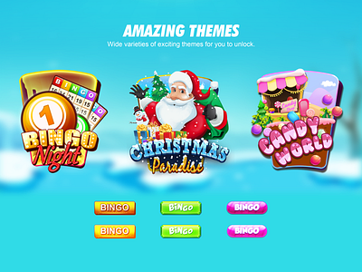 Bingo Themes android bingo casino freelancer game gamedesign graphicsdesign illustration ios lotto mobilegames photoshop ui ux yaato