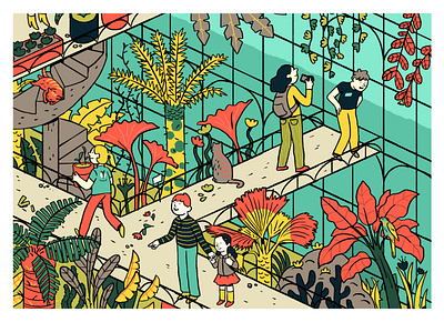 Glass House art design editorial art glasshouse graphic illustration illustrator plant illustration plants
