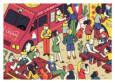 Food Market art design editorial art food food market friends graphic illustration illustrator market
