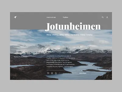 Visit Nature app grid minimalistic nature nature photography typography ui web