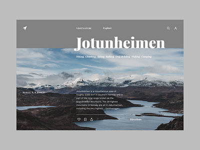 Visit Nature app grid minimalistic nature nature photography typography ui web