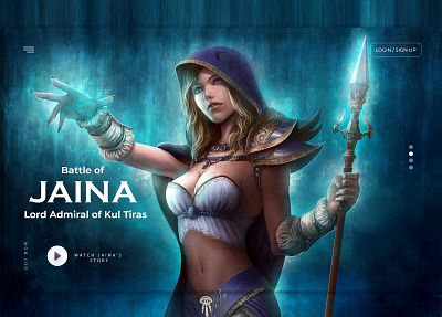 World of Warcraft - Landing Page gamingwebsite jainaproudmoore landingpage ui uidesign uiwebsite worldofwarcraft