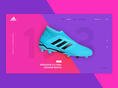 Adidas Predator adidas boots branding clean colours concept design digital football predator ui ux vibrant website