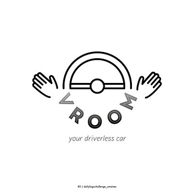 #5 daily logo challenge branding car cars dailylogochallenge dailylogodesign design driverless driverless car letter logo logotype typography vector vroom